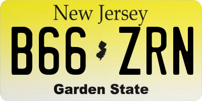 NJ license plate B66ZRN
