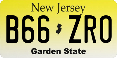 NJ license plate B66ZRO