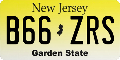 NJ license plate B66ZRS