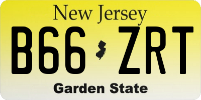 NJ license plate B66ZRT