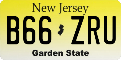 NJ license plate B66ZRU