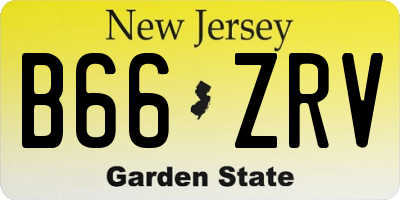 NJ license plate B66ZRV