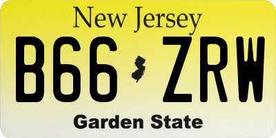 NJ license plate B66ZRW