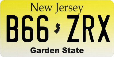 NJ license plate B66ZRX