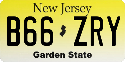 NJ license plate B66ZRY
