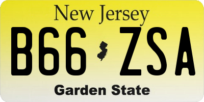NJ license plate B66ZSA