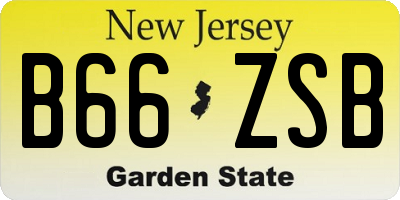 NJ license plate B66ZSB