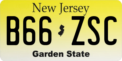 NJ license plate B66ZSC