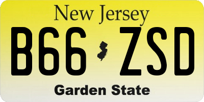 NJ license plate B66ZSD