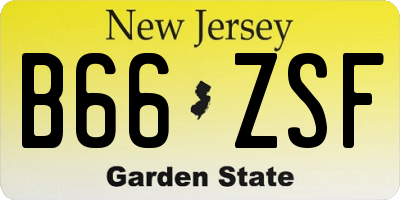 NJ license plate B66ZSF