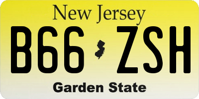 NJ license plate B66ZSH