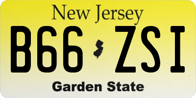 NJ license plate B66ZSI