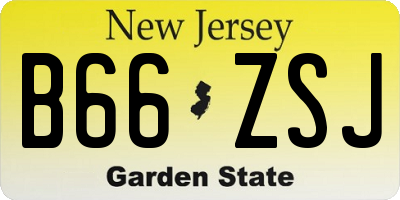 NJ license plate B66ZSJ