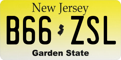 NJ license plate B66ZSL
