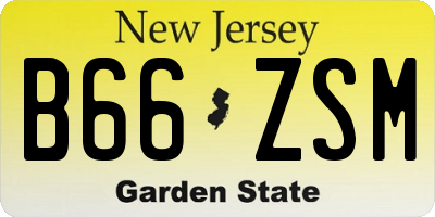 NJ license plate B66ZSM