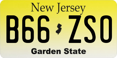 NJ license plate B66ZSO