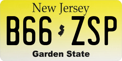 NJ license plate B66ZSP