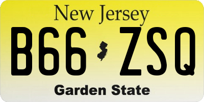 NJ license plate B66ZSQ
