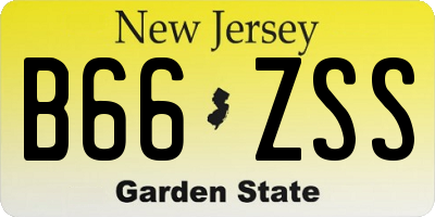 NJ license plate B66ZSS