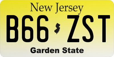 NJ license plate B66ZST