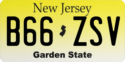 NJ license plate B66ZSV
