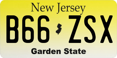 NJ license plate B66ZSX