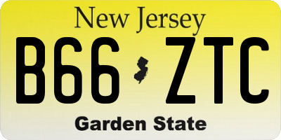 NJ license plate B66ZTC