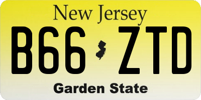 NJ license plate B66ZTD