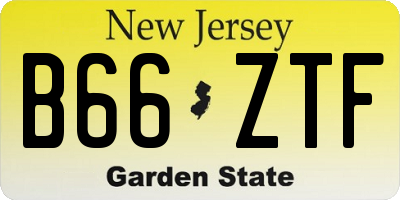 NJ license plate B66ZTF