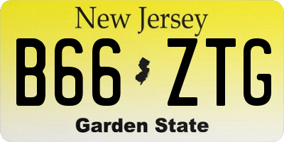 NJ license plate B66ZTG
