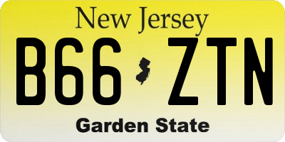 NJ license plate B66ZTN
