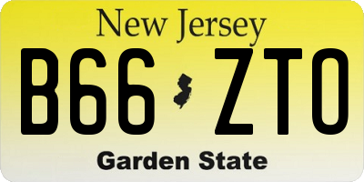 NJ license plate B66ZTO