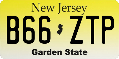 NJ license plate B66ZTP