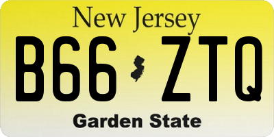 NJ license plate B66ZTQ