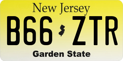 NJ license plate B66ZTR