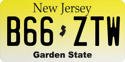 NJ license plate B66ZTW
