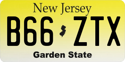 NJ license plate B66ZTX