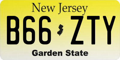 NJ license plate B66ZTY