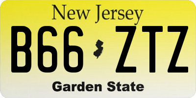 NJ license plate B66ZTZ