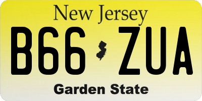 NJ license plate B66ZUA