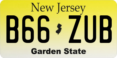 NJ license plate B66ZUB