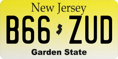 NJ license plate B66ZUD
