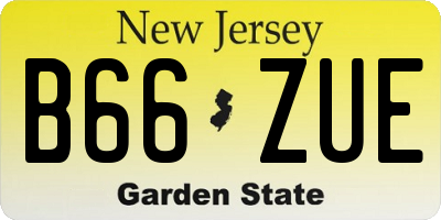 NJ license plate B66ZUE