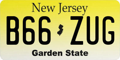 NJ license plate B66ZUG