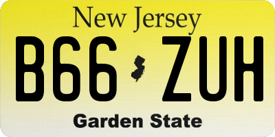 NJ license plate B66ZUH