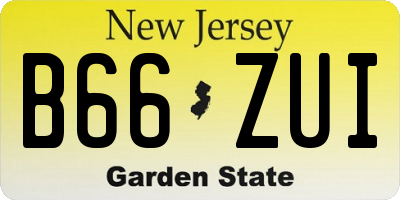 NJ license plate B66ZUI