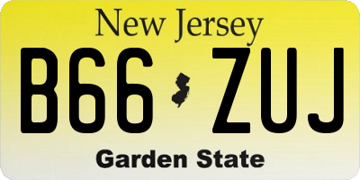 NJ license plate B66ZUJ