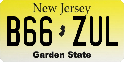 NJ license plate B66ZUL
