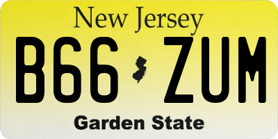 NJ license plate B66ZUM