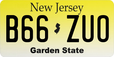 NJ license plate B66ZUO